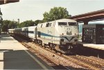 Inbound commuter shoves east out of the station